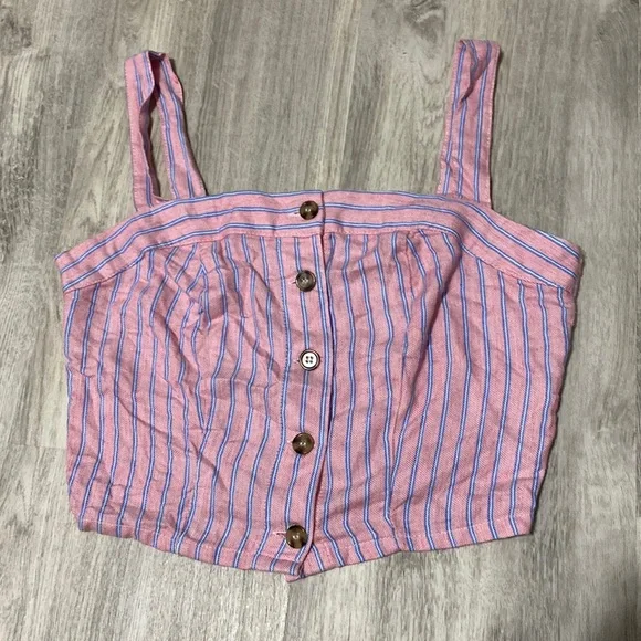 NWOT Blue & pink striped tank top - Picture 1 of 4